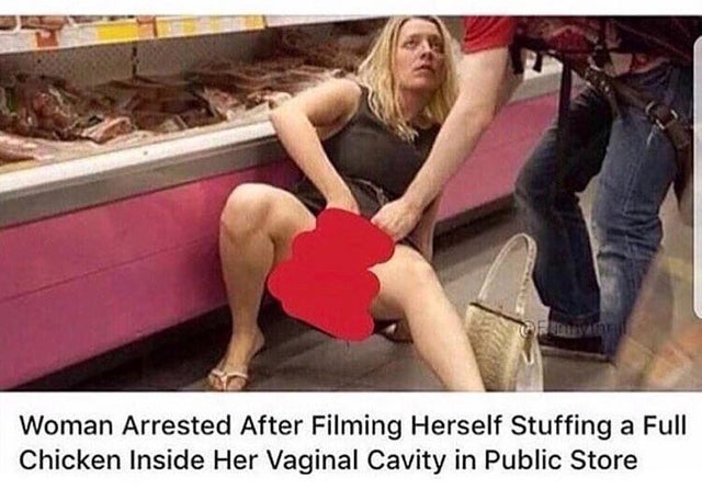Rar Woman Arrested After Filming Herself Stuffing a Full Chicken Inside Her Vaginal Cavity in Public Store
