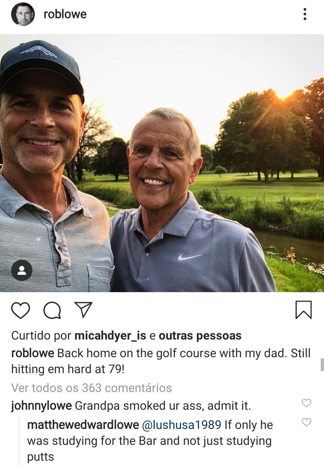 senior citizen - roblowe o o Curtido por micahdyer_is e outras pessoas roblowe Back home on the golf course with my dad. Still hitting em hard at 79! Ver todos os 363 comentrios johnnylowe Grandpa smoked ur ass, admit it. matthewedwardlowe If only he was