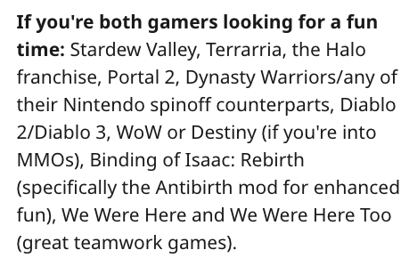 relationship goals for broken up - If you're both gamers looking for a fun time Stardew Valley, Terrarria, the Halo franchise, Portal 2, Dynasty Warriorsany of their Nintendo spinoff counterparts, Diablo 2Diablo 3, Wow or Destiny if you're into MMOs, Bind