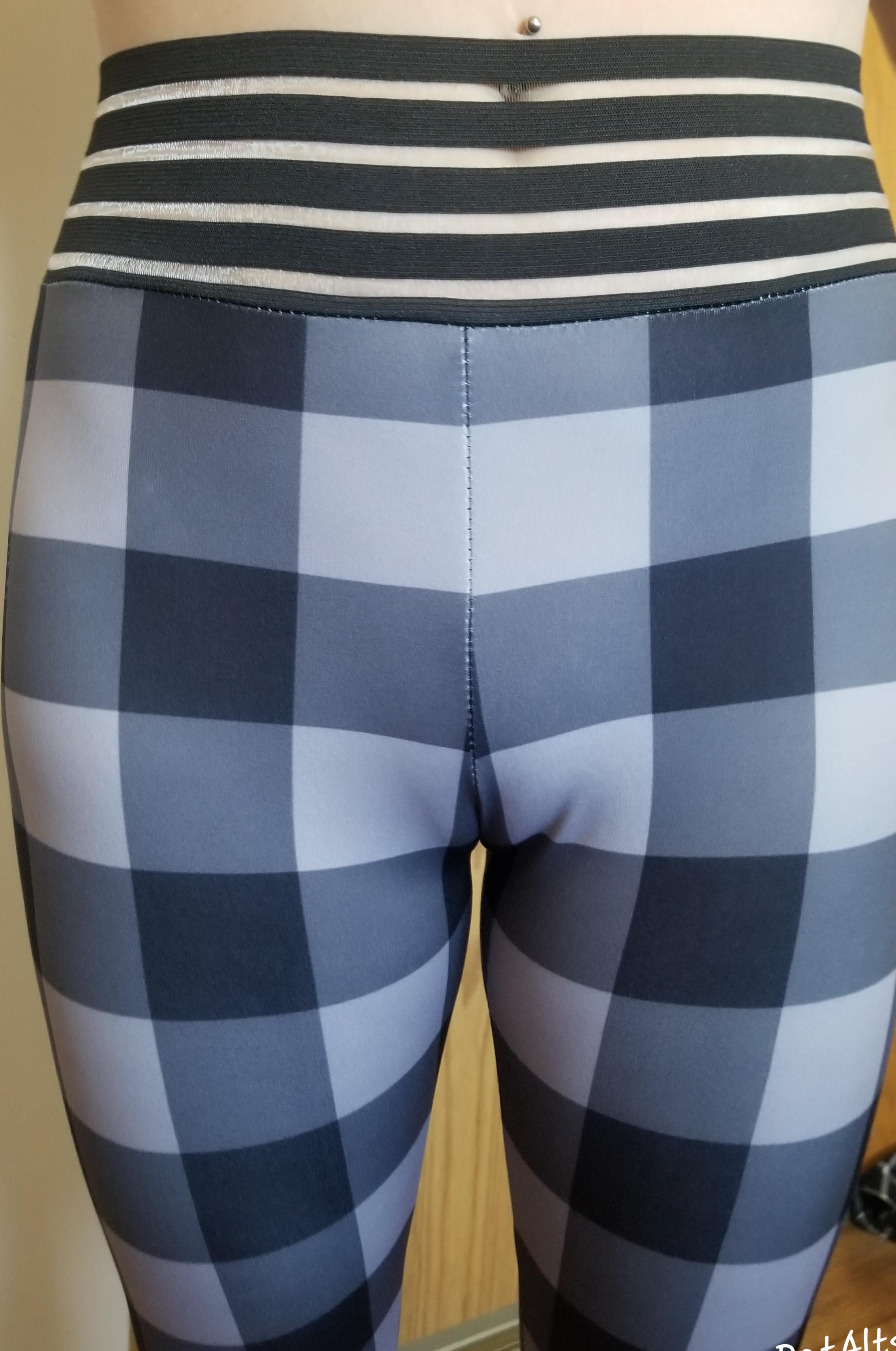 Plaid pants with camel toe
