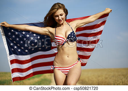 Hot babe in American flag bikini - girls in usa bikini - CanStock Photo.com csp50821720