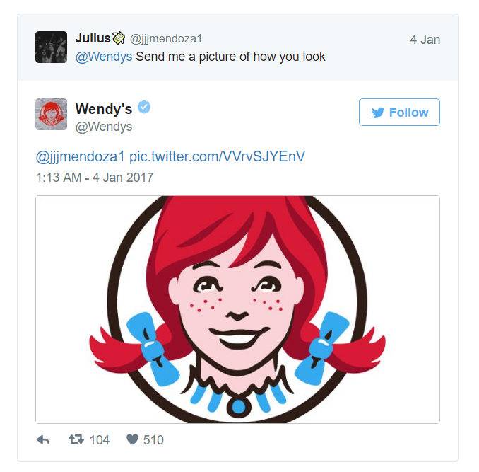 wendys png logo - 4 Jan Julius Send me a picture of how you look Wendy's y pic.twitter.comVVvSJYENV 27 104 510