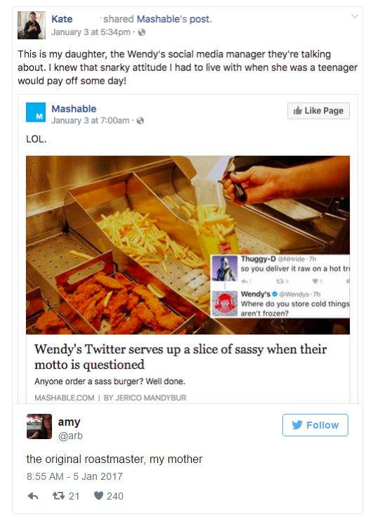 spicy wendys chicken nuggets - Kate d Mashable's post. January 3 at pm This is my daughter, the Wendy's social media manager they're talking about. I knew that snarky attitude I had to live with when she was a teenager would pay off some day! Mashable Jan
