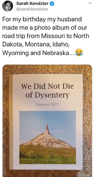 chimney rock national historic site, chimney rock - Sarah Kendzior ndzior For my birthday my husband made me a photo album of our road trip from Missouri to North Dakota, Montana, Idaho, Wyoming and Nebraska... We Did Not Die of Dysentery Summer 2019