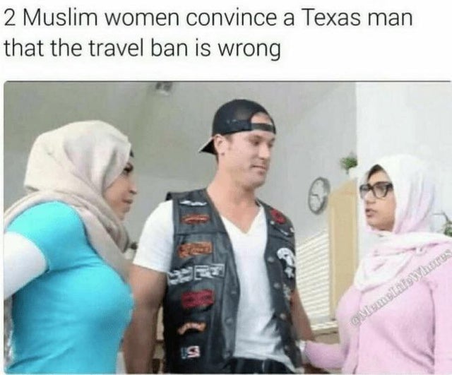 2 muslim women convince a texas man - 2 Muslim women convince a Texas man that the travel ban is wrong Melatores
