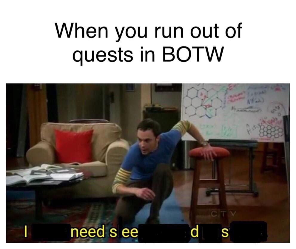 zelda meme - 20th september memes - When you run out of quests in Botw Ctv need see Lands