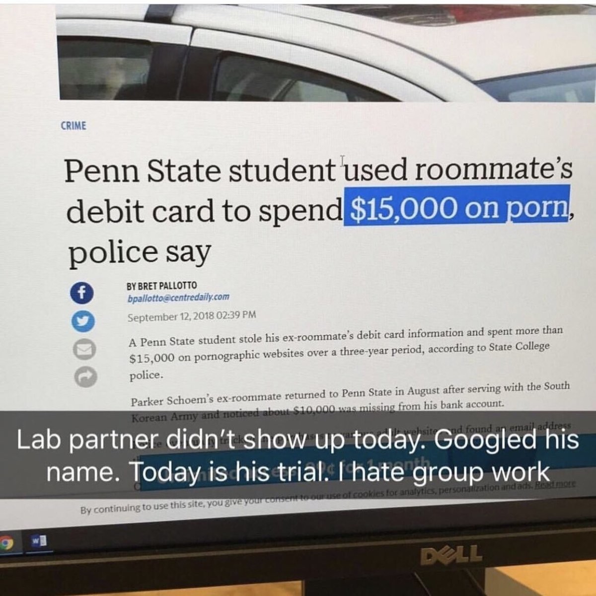 hate group projects reddit - Crime Penn State studentused roommate's debit card to spend $15,000 on porn, police say By Bret Pallotto bpallotto.com A Penn State student stole his exroommate's debit card information and spent more than $15,000 on pornograp