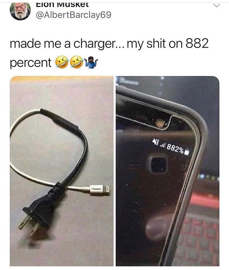 made me a charger meme - Elon Musket made me a charger... my shit on 882 percent 33 { 1 882%