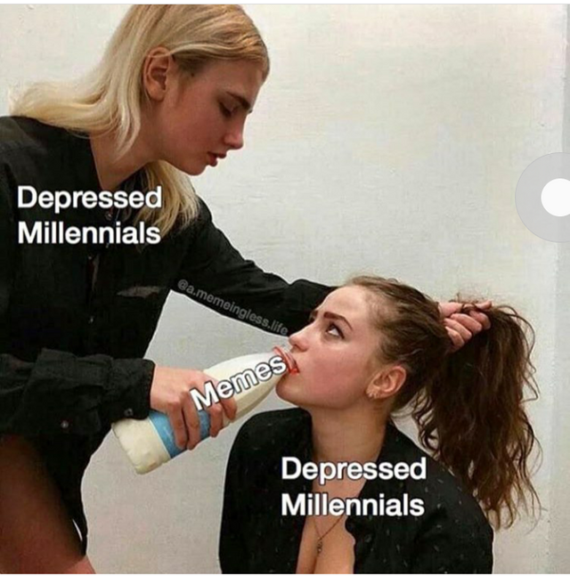 sfw porn meme - forced to drink milk meme - Depressed Millennials Ga.memeingiesslife Memes Depressed Millennials