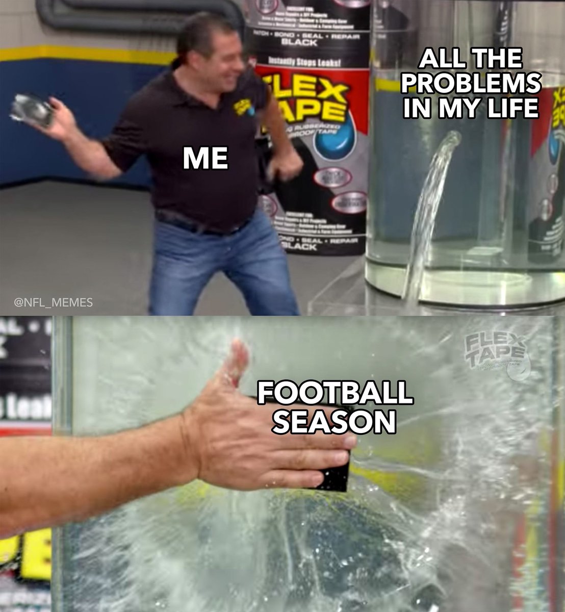 nfl memes - flex tape depression meme - Black stany stops Leats! Le All The Problems In My Life Pe Me Free Football Season