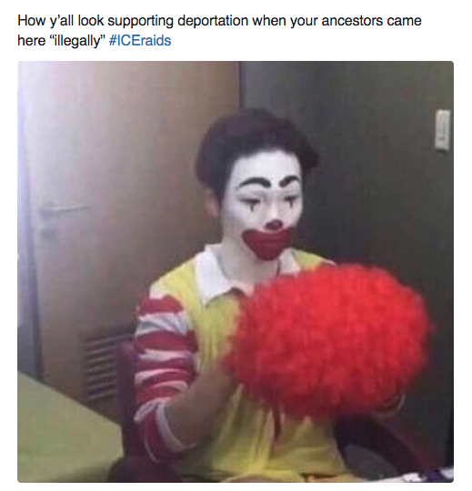 Clown Memes - clown reaction meme - How y'all look supporting deportation when your ancestors came here