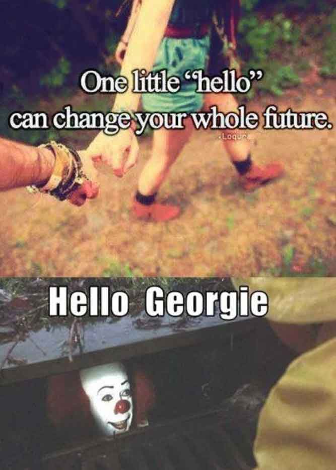 Clown Memes - pennywise the clown - One little hello