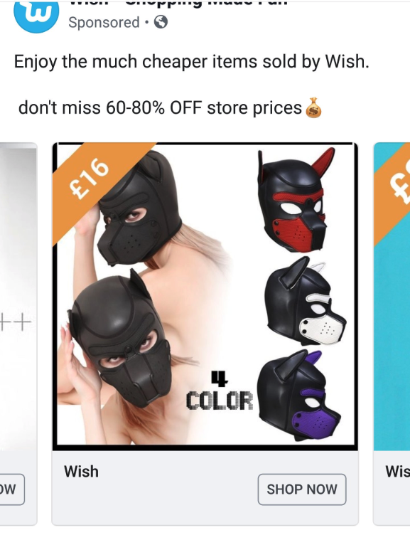 wish.com ads - kinky dog sex mask