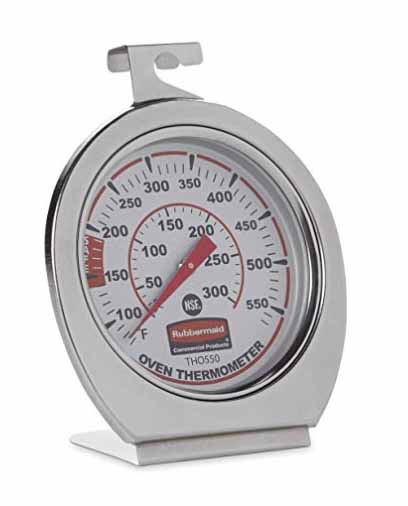 rubbermaid commercial products stainless steel oven monitoring thermometer - 111 11 250 300 350 400 200 150 450 100 550 Rubbermaid THO550 N Thermo Wometer