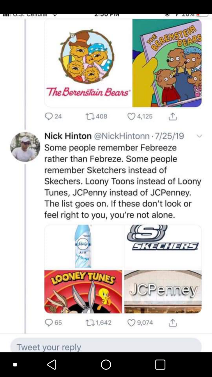The Berenstain Bears 24 2408 4 125 Nick Hinton Hintonn 72519 Some people remember Febreeze rather than Febreze. Some people remember Sketchers instead of Skechers. Loony Toons instead of Loony Tunes, JCPenny instead of JCPenney. T