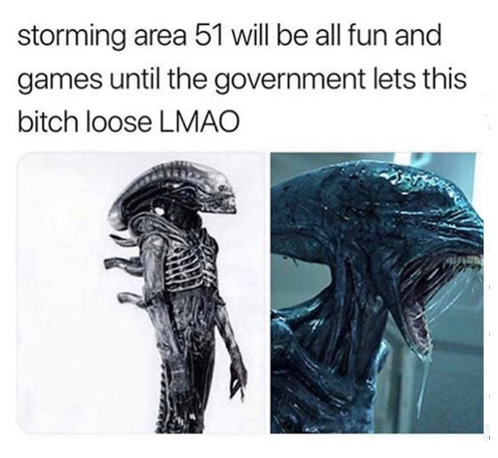 meme - Area 51 raid