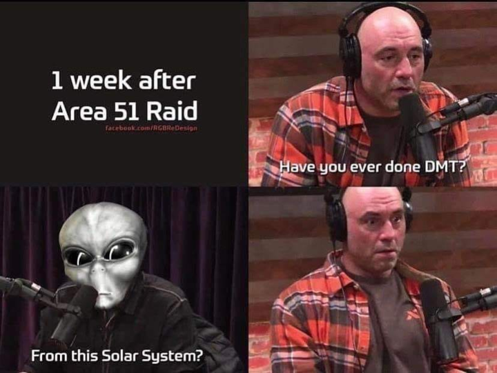 Joe Rogan asking an alien if he’s ever done DMT