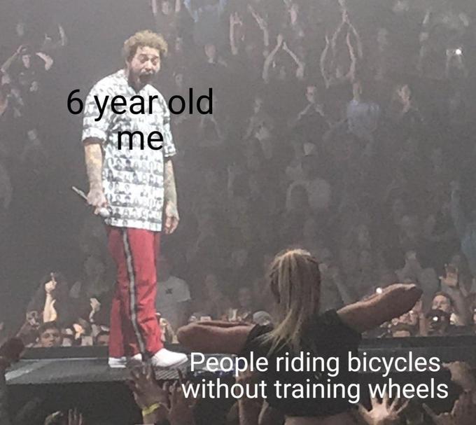 post malone - performance - 6 year old me People riding bicycles without training wheels