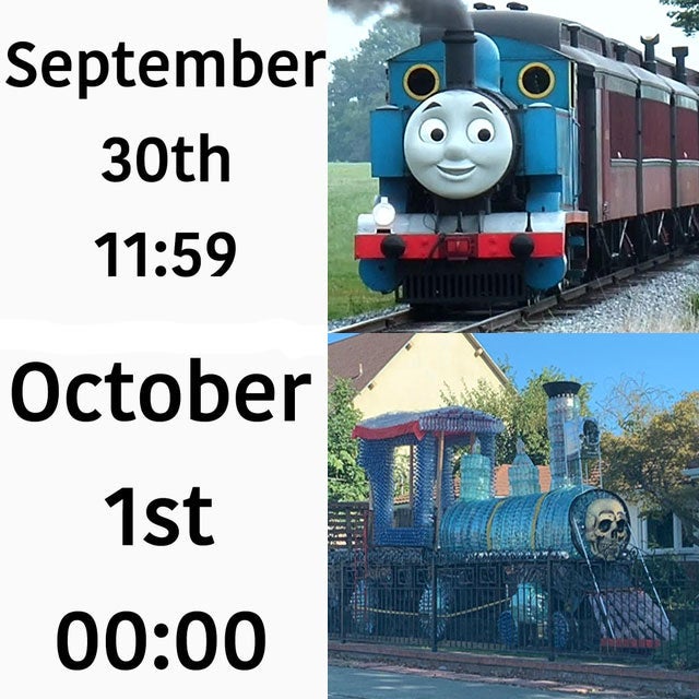 spooktober meme - real thomas the tank engine - September 30th October 1st Ol