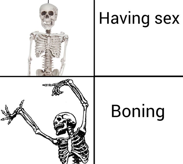 spooktober meme - dancing skeleton sticker - Having sex Boning