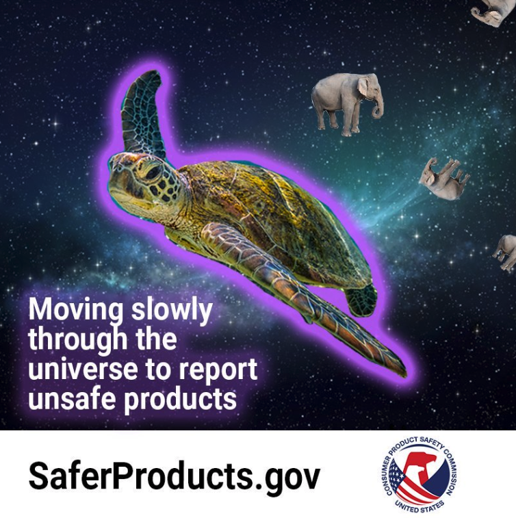 graphics - Moving slowly through the universe to report unsafe products SaferProducts.gov