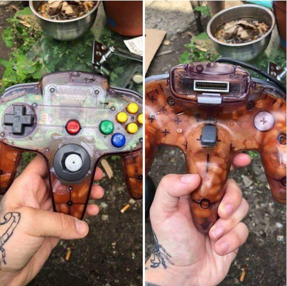 cursed image - n64 controller beans