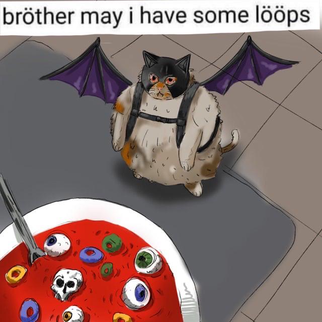 loops cat spooktober meme