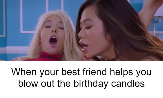 blond - When your best friend helps you blow out the birthday candles