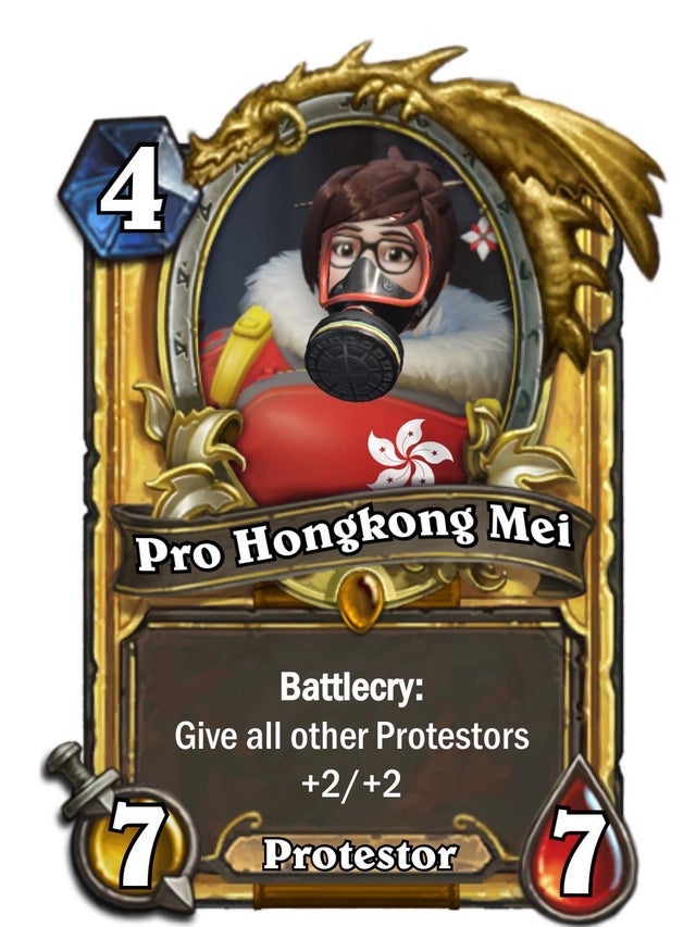 hearthstone new cards - Pro Hongkong Mei Battlecry Give all other Protestors 22 Protestor
