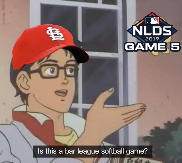 mlb playoff meme - math meme is this a pigeon - Nlds Game 5 2019 Is this a bar league softball game?