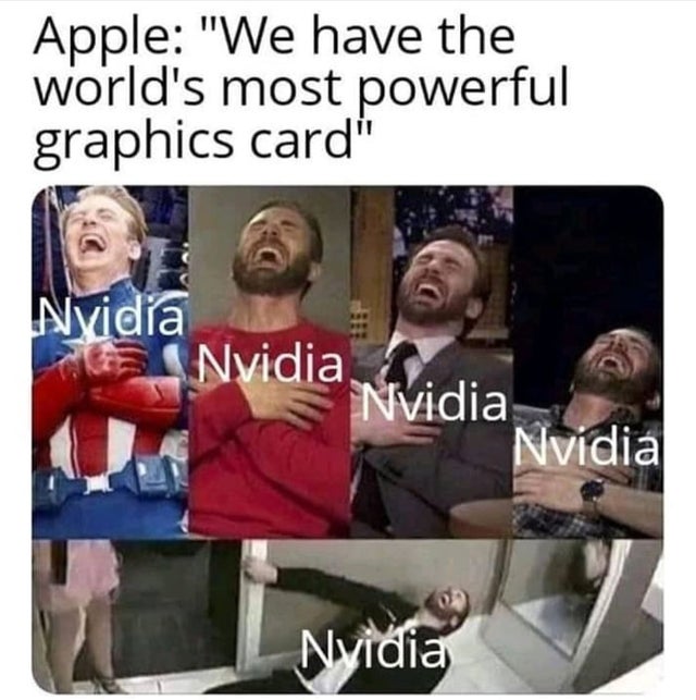 best meme 2019 - endgame shrek 5 meme - Apple "We have the world's most powerful graphics card" Nvidia Si Nvidia Nvidia Nvidia Nvidia