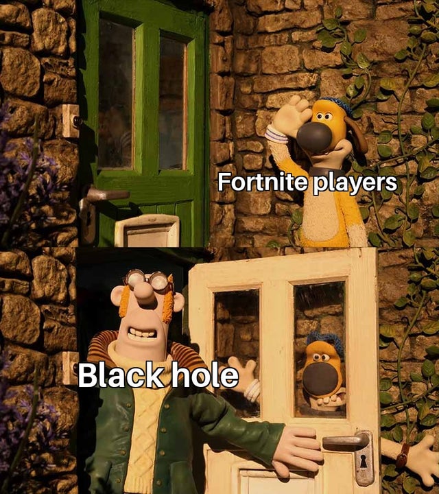 farmer hits bitzer meme template - Fortnite players Black hole?