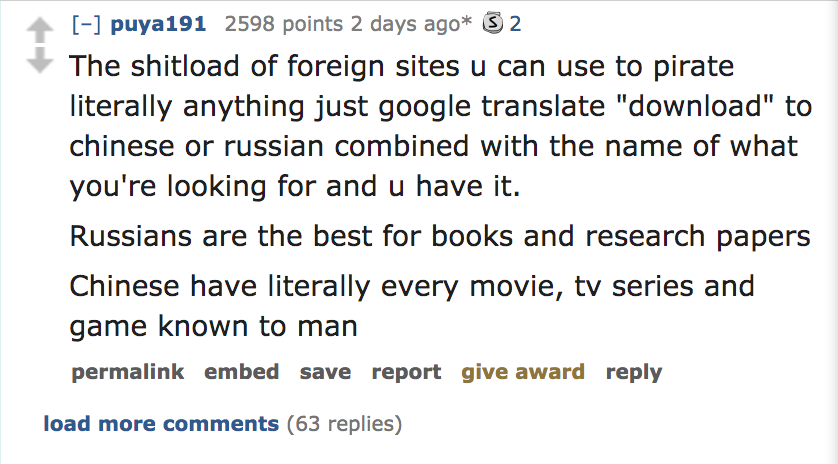 ask reddit - The shitload of foreign sites u can use to pirate literally anything just google translate