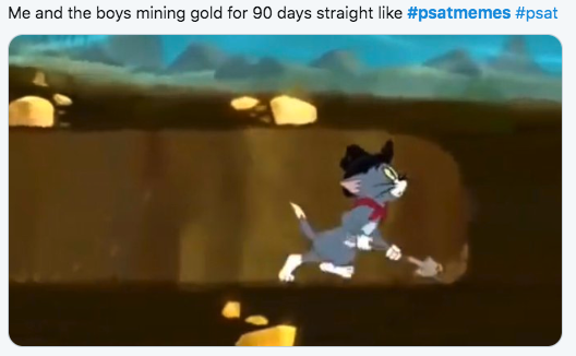 2019 PSAT Memes - Me and the boys mining gold for 90 days straight