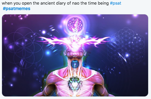 2019 PSAT Memes - when you open the ancient diary of nao the time being