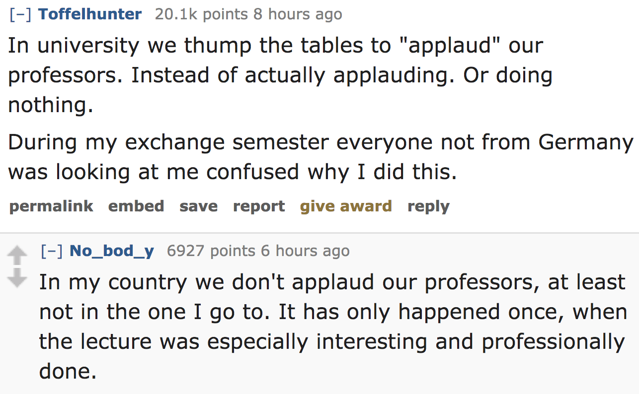 ask reddit - In university we thump the tables to