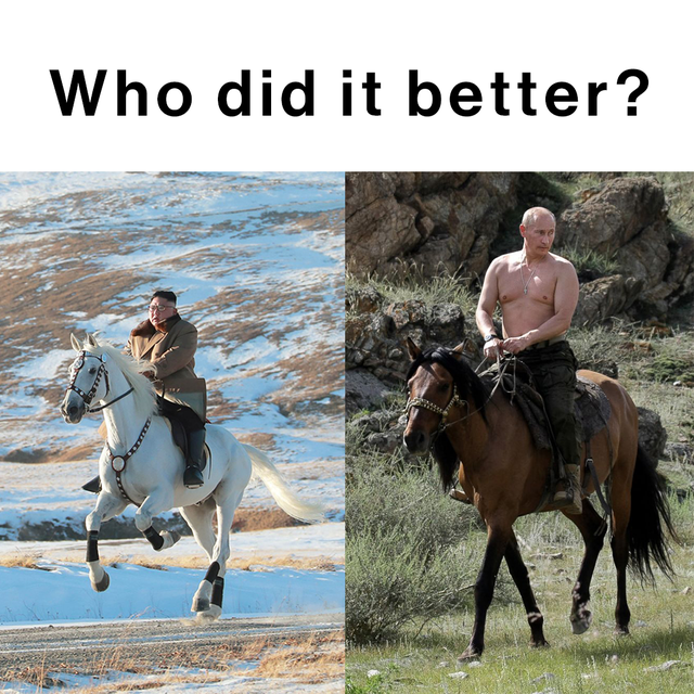putin on horseback - Who did it better?
