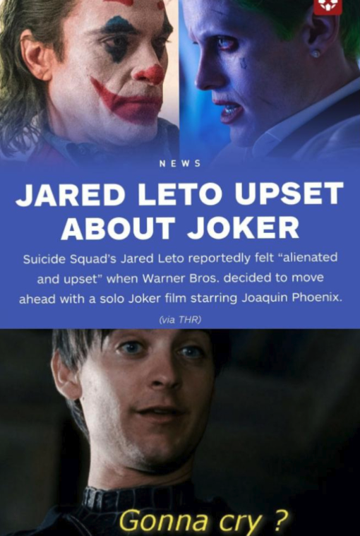 News Jared Leto Upset About Joker Suicide Squad's Jared Leto reportedly felt
