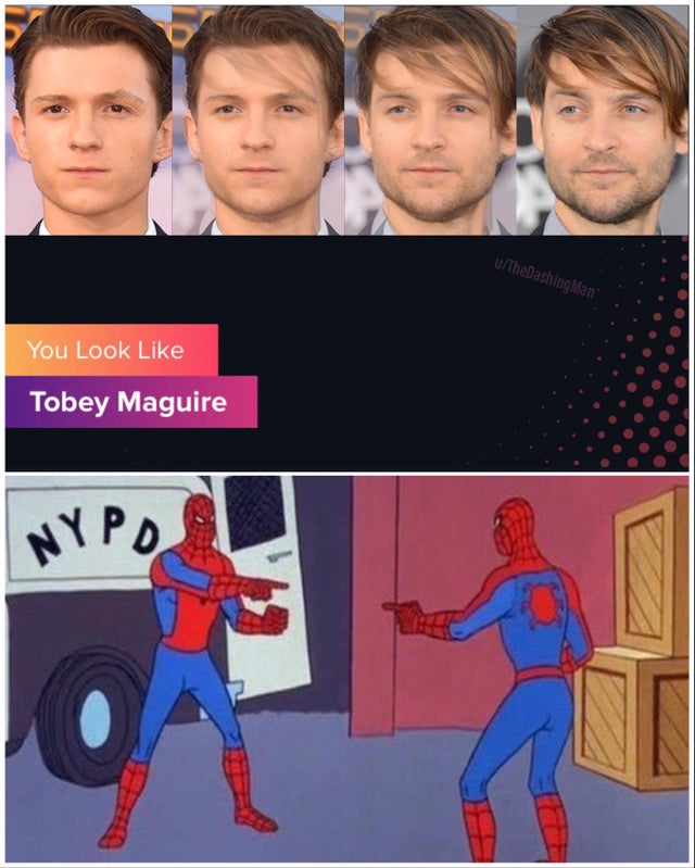 dank meme - person below me is retarded - uTheDashing Man You Look Tobey Maguire Nypd