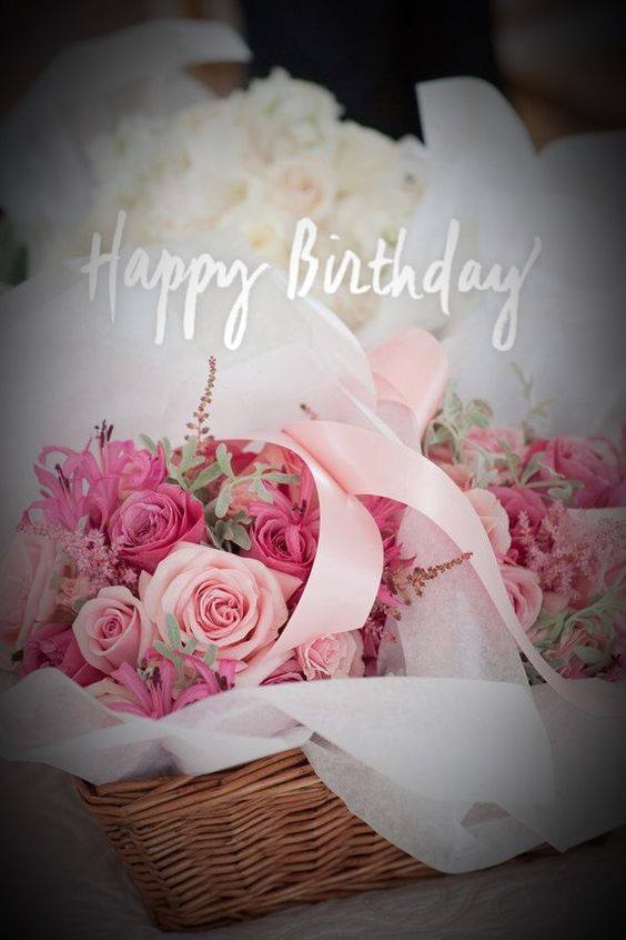 happy birthday message - happy birthday in heaven with pink roses - Happy Birthday
