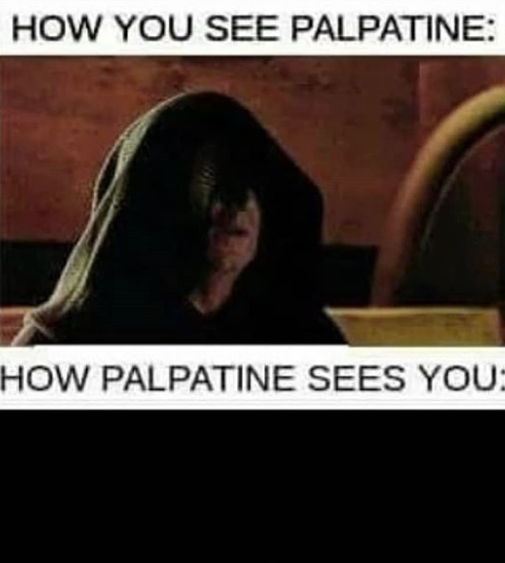 rise of skywalker meme - photo caption - How You See Palpatine How Palpatine Sees You