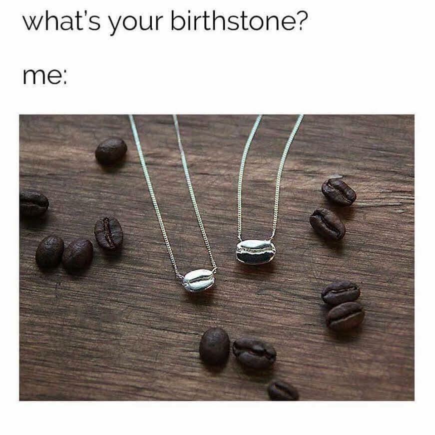 collar grano de cafe - what's your birthstone? me E Leeeeeeeeeeeeeeee