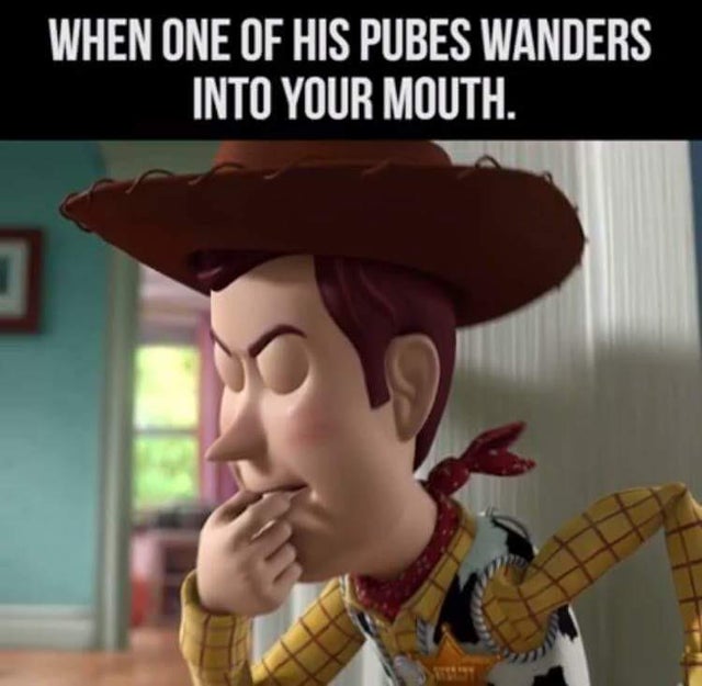 toy story dirty memes - When One Of His Pubes Wanders Into Your Mouth.
