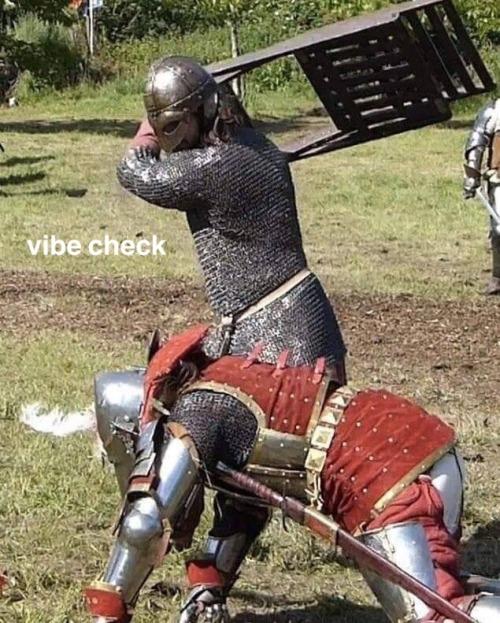 knight chair meme - vibe check