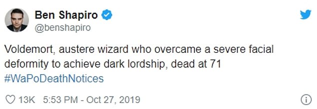 swats high school - Ben Shapiro Voldemort, austere wizard who overcame a severe facial deformity to achieve dark lordship, dead at 71 Notices 13K