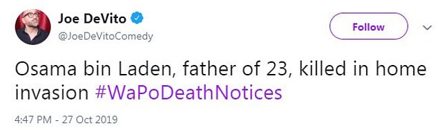 2018 World Cup - Joe DeVito DeVitoComedy Osama bin Laden, father of 23, killed in home invasion Notices