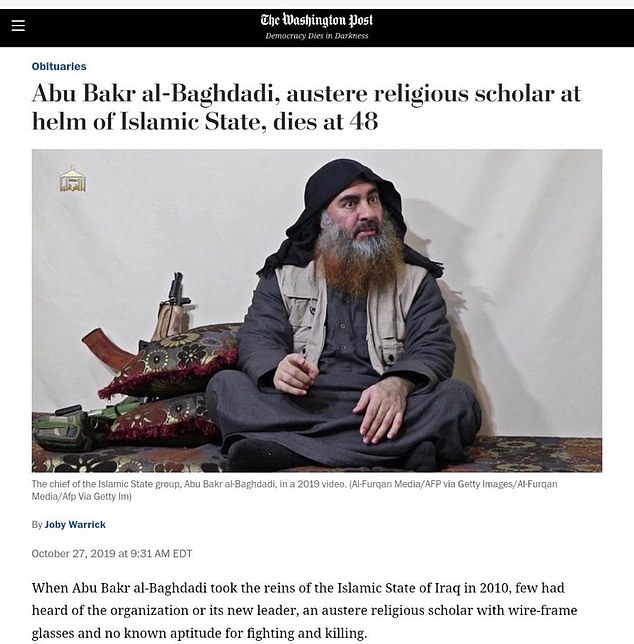 baghdadi new video - The Washington Post Democracy Dies in Darkness Obituaries Abu Bakr alBaghdadi, austere religious scholar at helm of Islamic State, dies at 48 The chief of the Islamic State group. Abu Bakr alBaghdadi, in a 2019 video. AlFurqan MediaAf