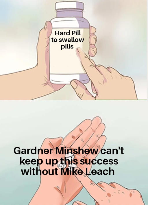 nfl meme - hard to swallow pills relationship - Hard Pill to swallow pills Gardner Minshew can't keep up this success without Mike Leach
