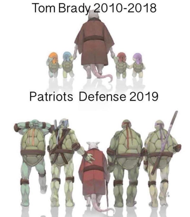 nfl meme - tmnt grown up - Tom Brady 20102018 Patriots Defense 2019