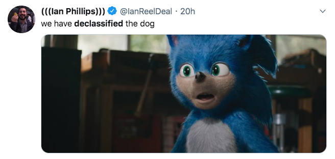 sonic memes movie - lan Phillips 20h we have declassified the dog